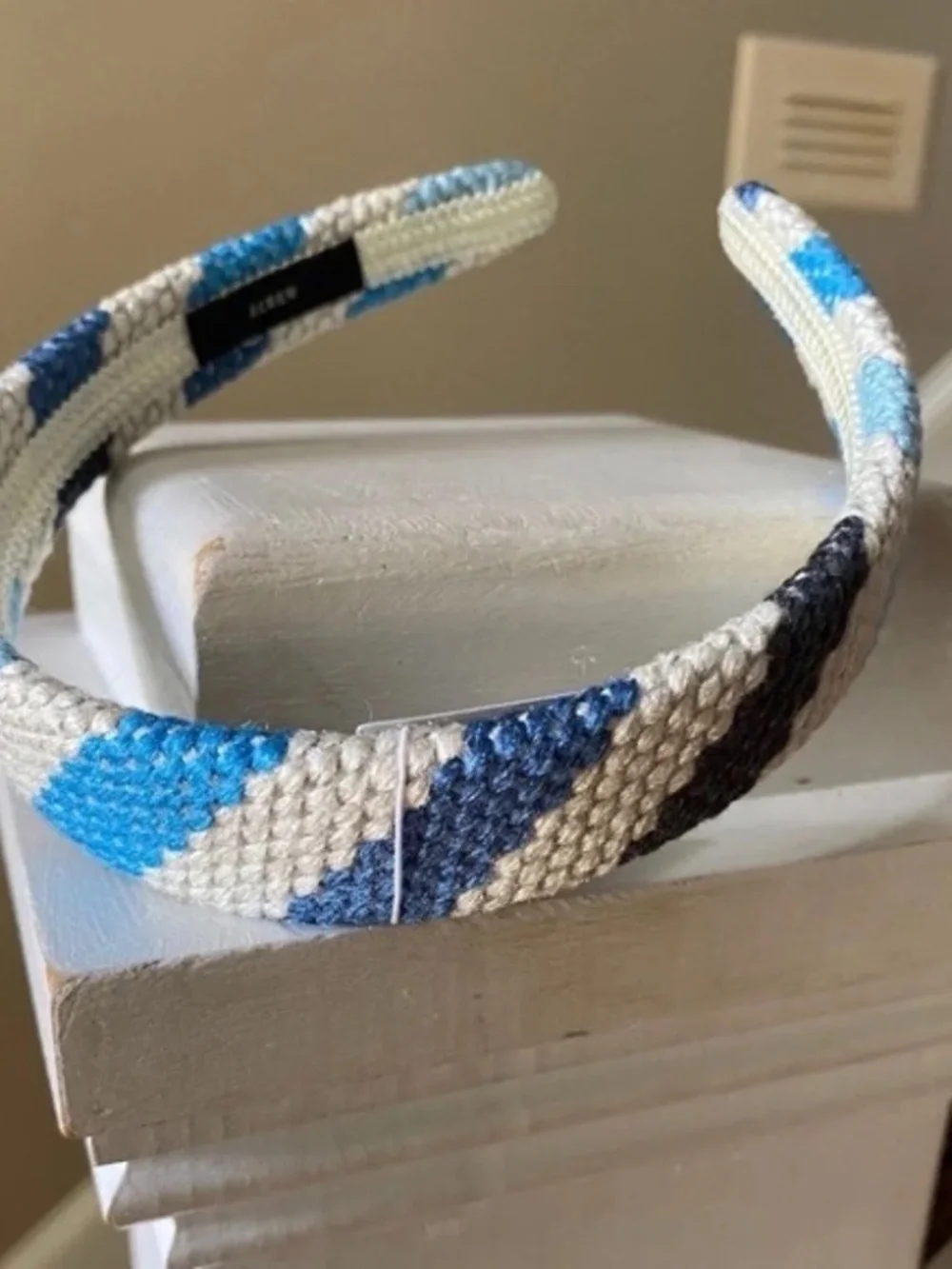 NWT J. Crew  Blue Striped Textured  Headband